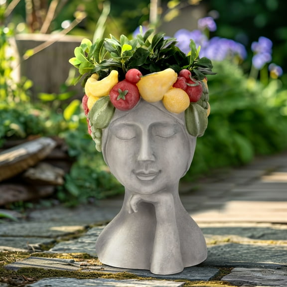 Sagebrook Home Polyresin Face Planter - Enrich Your Space With Greenery
