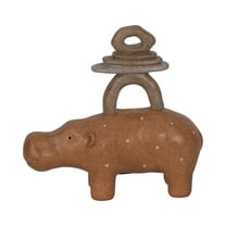 Sagebrook Home Polyresin Hippo Figurine With Stacked Stones For Inspired Decor