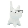 thumbnail image 1 of White Cat Figurine with Glasses - Modern Porcelain & Stoneware Decorative Sculpture for Home, Office, Bedroom, Living Room - Elegant Animal Statue Home Decor Accent - 8" White, 1 of 12