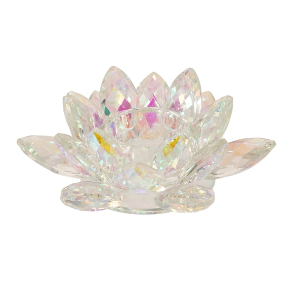 Sagebrook Home Rainbow Crystal Lotus Votive Holder 6"