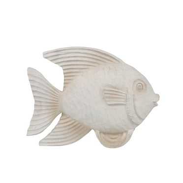 Sagebrook Home Resin 10" Fish Figurine, Whitewash