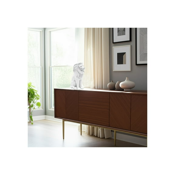 Modern Geometric Lion Figurine - Elegant Resin Statue for Home & Office Decor - Stylish Animal Sculpture for Living Room, Bedroom & Workspace - 11" White