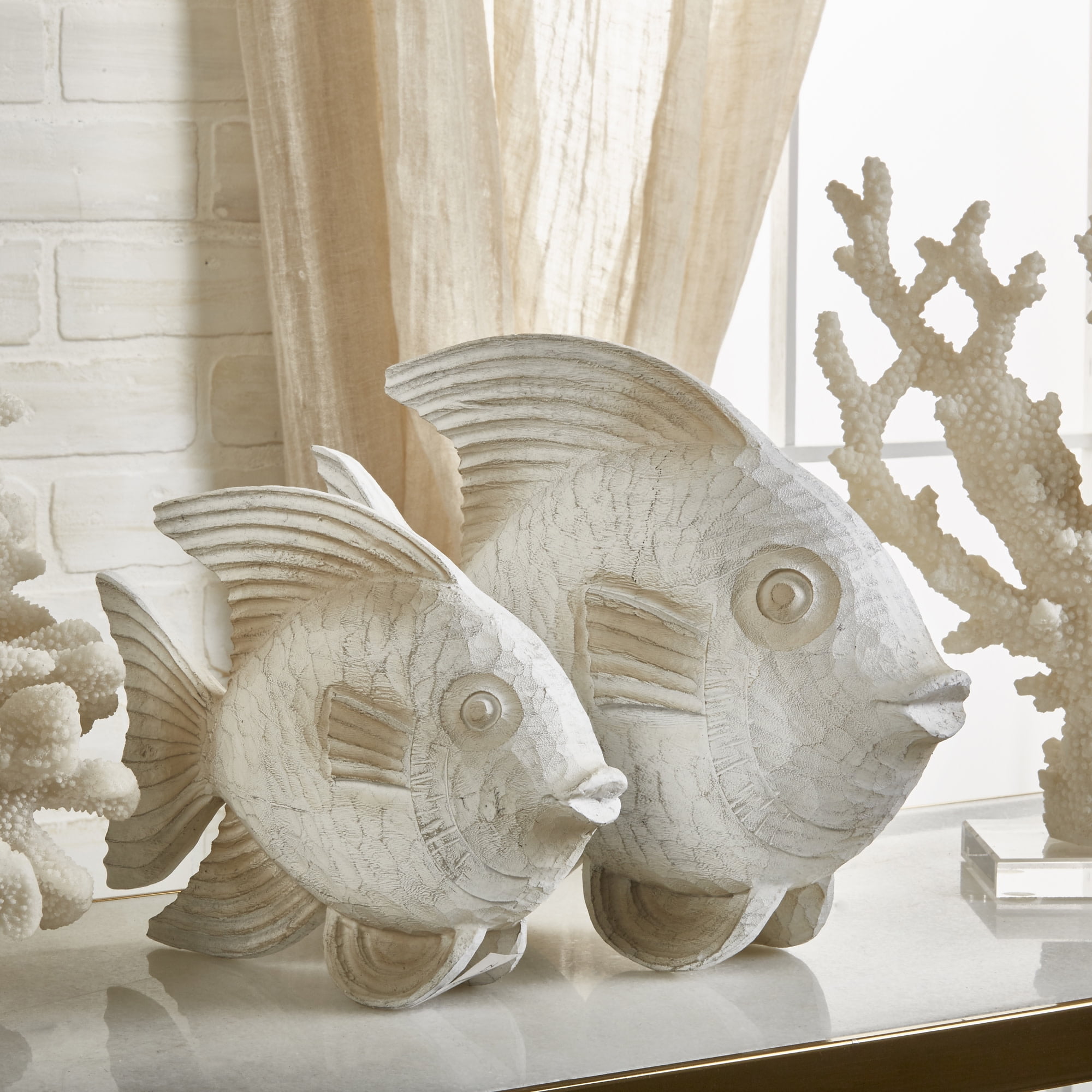 Resin Fish Figurine - Coastal Polyresin Sculpture for Home, Office ...