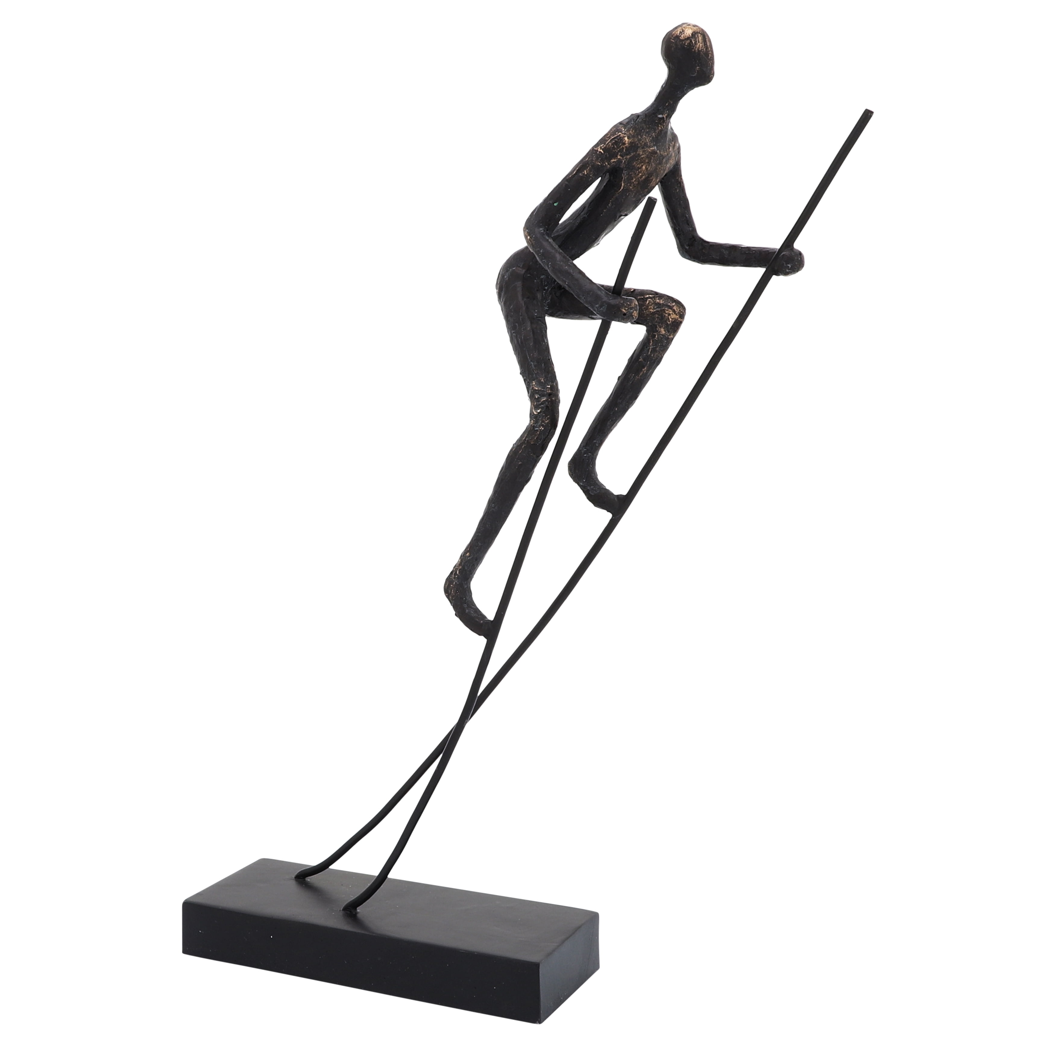 Bronze and Copper Resin Man on Stilts Wall Mounted Figurine, 15"