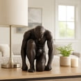 thumbnail image 1 of Kneeling Figure Sculpture for Home and Bathroom Decor - Modern Resin Statue for Living Room, Office or Shelf Styling Display - Polyresin Art Ornament for Coffee Table Accent - 16?, Black, 1 of 16