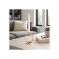 thumbnail image 1 of Round Righ Metal Candle Holder for Mantel Decor - Pillar Candlestick Holder for Centerpieces for Tables, Home, and Dining - Candlestick Accent for Console and Kitchen Counter Display - 7", Gold, 1 of 13
