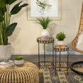 thumbnail image 1 of Sagebrook Home Set Of 2 26/23"H Plant Stands, Brown, Round, Metal, Global, 14"L X 14"W X 26"H, Solid, 1 of 3