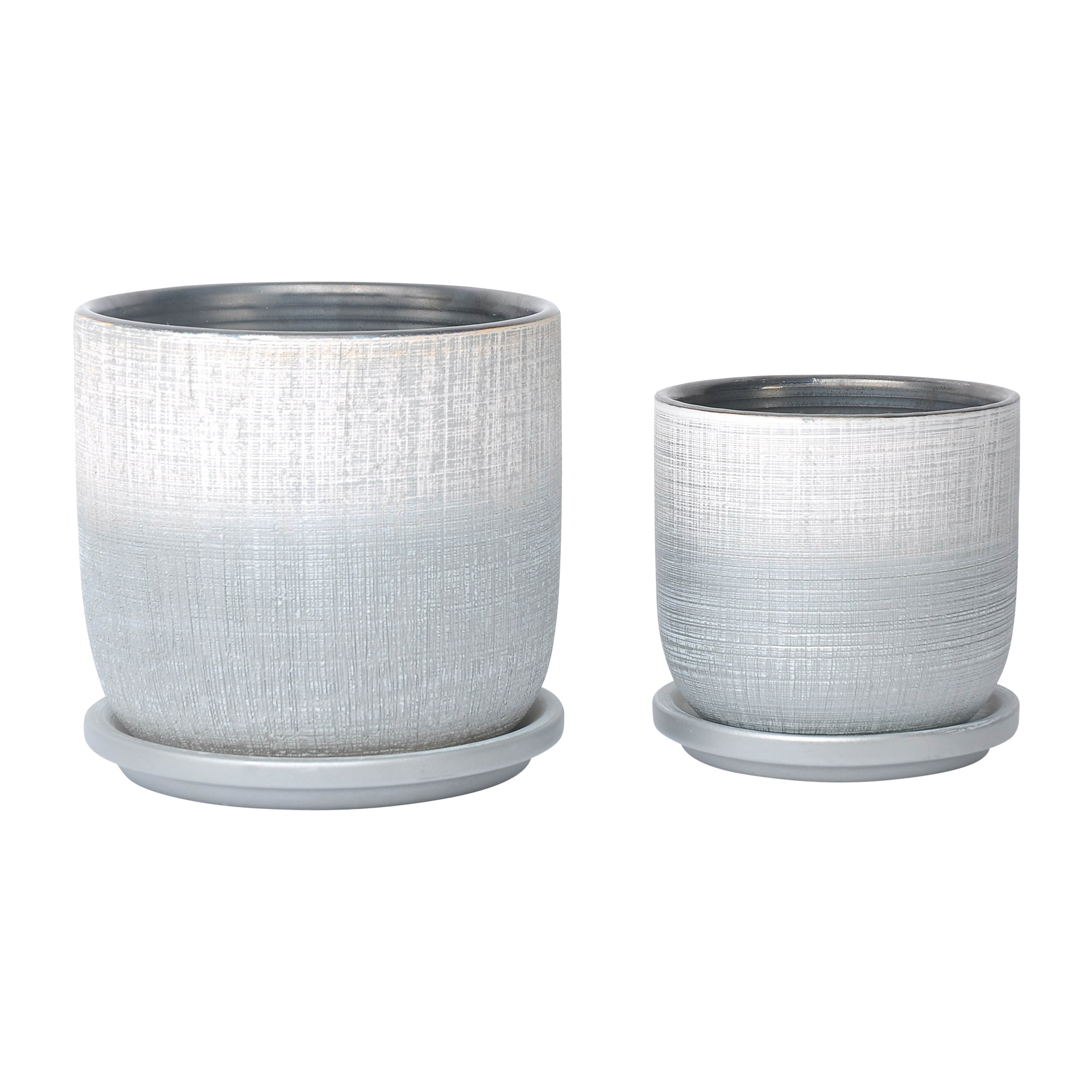 Textured Ceramic Flower Pots with Saucer for Home Decor - Modern ... - Textured Planters For Modern Homes Inspiration