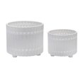 thumbnail image 1 of Sagebrook Home Set Of 2 Ceramic Fluted Planter With  Feet 10/12" , White, Round, Ceramic, Contemporary, 11"H, Fluted, 1 of 8