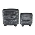 thumbnail image 1 of Modern Footed Planters for Home Decor - Flower Pots for Indoor and Outdoor Plants - Decorative Plant Pots for Living Room, Patio Accent, or Plant Stand Indoor - Set of 2, 8", 6", Black & White, 1 of 8