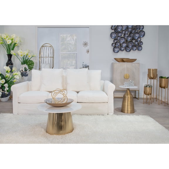 Planters on Stands Metal Construction with Tall Profile Metallic Finish for Indoor & Outdoor Home and Garden Decor Modern Accent Elevated Display Set of 3 - 40", 30", 20" Gold