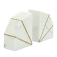 thumbnail image 1 of Sagebrook Home Set of 2 Marble 4"h Accent Bookends with gold  Inlays, white, 1 of 3