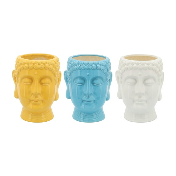 Sagebrook Home Set of 3 Buddha Citronella Candle, 8.5" Multi 40oz