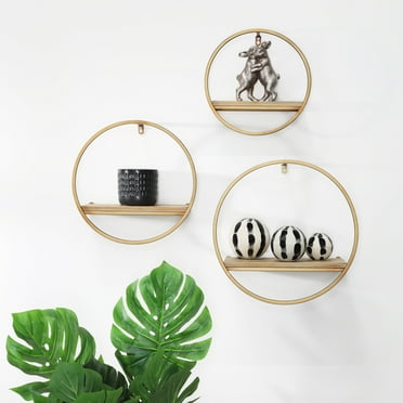 Sagebrook Home Set of 3 Metal and Wood Shelves