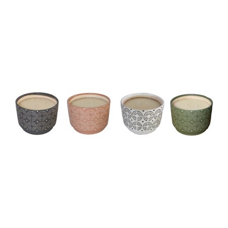 Sagebrook Home Set of 4 Swirls Citronella Candle, 7" Multi 27oz