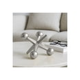 thumbnail image 1 of Decorative Metal Jack Sculpture for Home Décor - Modern Figurine for Bathroom, Office, and Living Room Décor - Abstract Accent for Entryway, Shelf Display, and Coffee Table - 5", Silver & Metallic, 1 of 13