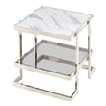 thumbnail image 1 of Sagebrook Home Stainless Steel & Glass Accent Table, 1 of 1