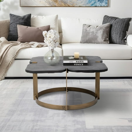 Sagebrook Home Stone Top Coffee Table, 2 boxes