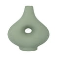thumbnail image 1 of Boho Ceramic Stoneware Vase - Unique Hollow Design - Modern Decorative Accent for Home & Office - Ideal for Bedroom & Living Room - 7" Green, 1 of 14
