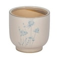 thumbnail image 1 of Sagebrook Home Stoneware Planter 5-Inch Ivory/Blue Enchanting Blue Flowers Design, 1 of 8