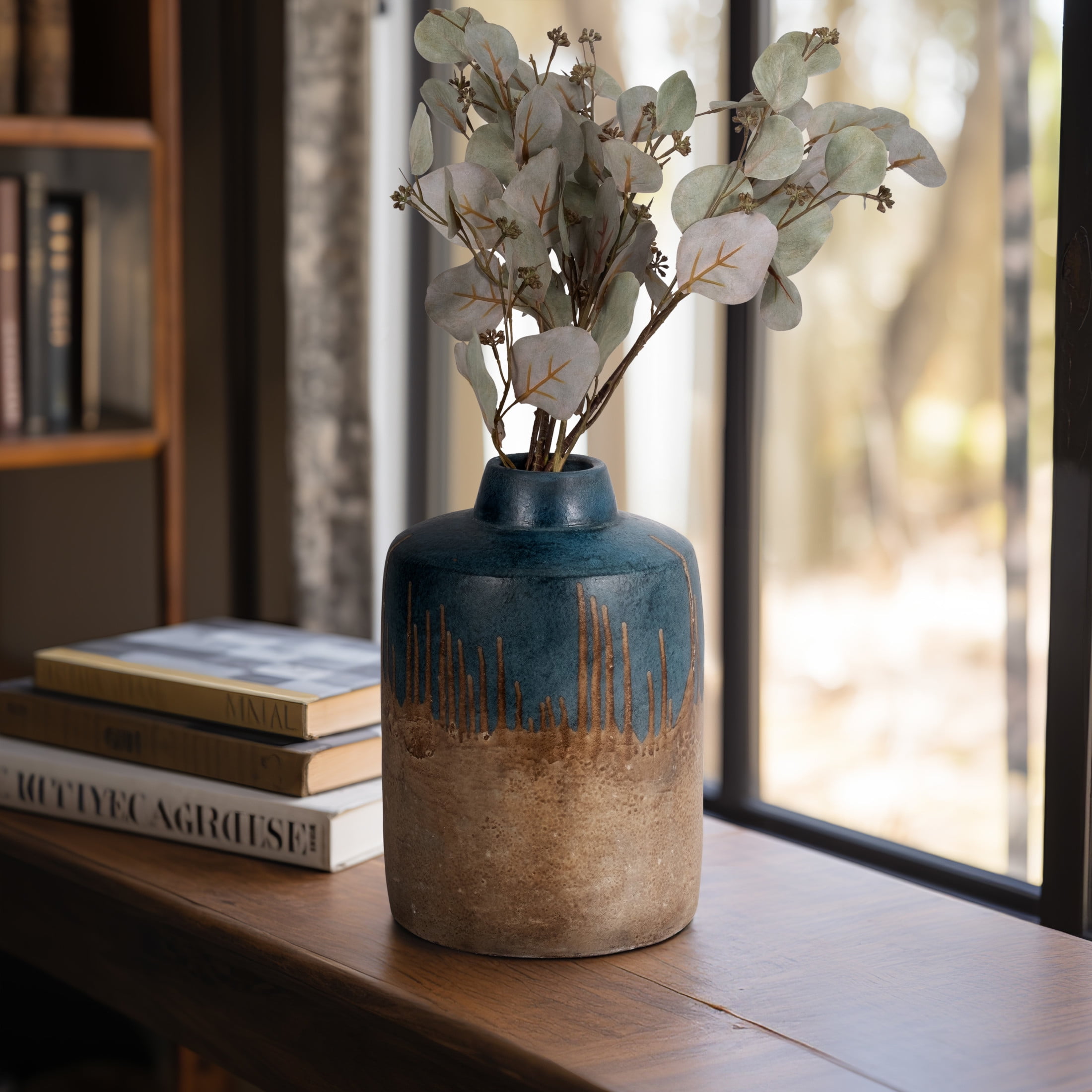 Sagebrook Home 12912-15 Decorative Ceramic Spike Candle Holder, 4 x 4 x 16 inches, White/Silver Sagebrook Home 12912-15 Decorative Ceramic Spike Candle Holder, 4