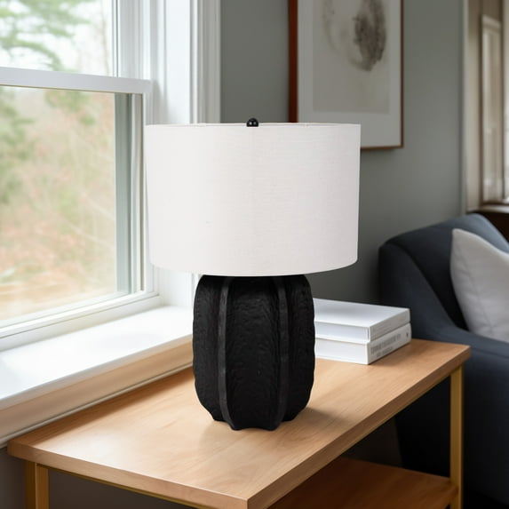 Sagebrook Home Textured Jagged Table Lamp in Resin Fabric and Metal Materials