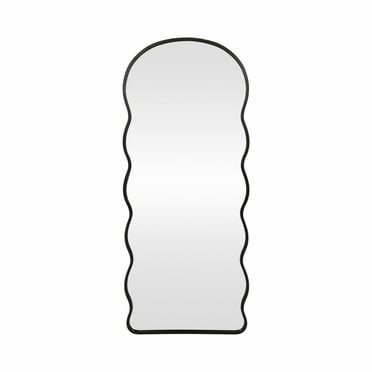 Sagebrook Home Timeless Elegance 23x55 Inch Curvy Edged Leaner Mirror in Black, Iron
