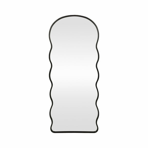 Sagebrook Home Timeless Elegance 23x55 Inch Curvy Edged Leaner Mirror in Black, Iron