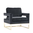 thumbnail image 1 of Sagebrook Home Velveteen Chair, Black/gold, 1 of 3