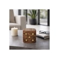 thumbnail image 1 of Antique Cube Dice for Home Decor - Figurine Accent for Bathroom, Office, Living Room, and Shelf Styling - Modern Wood and Metal Object Sculpture Ornament for Coffee Table Display - 5?, Brown, 1 of 9