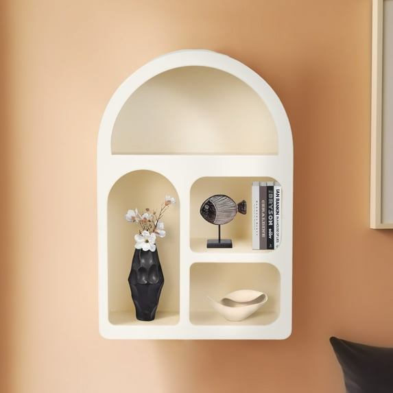 Sagebrook Home White 24" Arch Rough Finish MDF Wall Shelf – Transform Your Space with Elegant Wall Storage and Home Decor