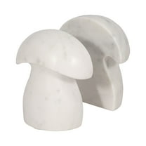 Sagebrook Home White Marble Mushroom Bookends, 6-Inch (Set of 2)