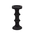 thumbnail image 1 of Sagebrook Home Wood, 11" Antique Style Candle Holder, Black, Cylinder, Wood, Contemporary, 5"L X 5"W X 11"H, Solid Color, 1 of 4