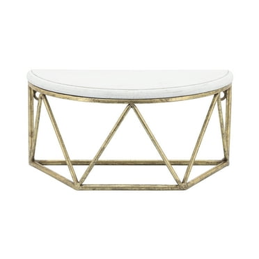 Sagebrook Home Wood / Metal 12" L Demilune Wall Shelf, White