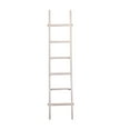 thumbnail image 1 of Decorative Vertical Ladder with Towel Rack Design for Blankets - Slim Storage Stand with Hooks for Bedroom or Living Room - Classic Textile Display Accent for Home Decor Ladder - 76", White, 1 of 3