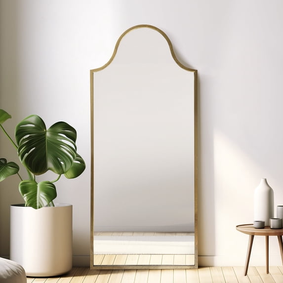 Sagebrook Home's Modern Glam Gold Metal Arch Floor Mirror Art Deco