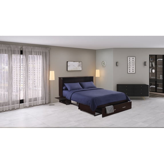 Sagebrush Queen Size Murphy Bed Cabinet with Storage