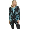 thumbnail image 1 of Sagefinds Coronado Fringed Cardigan - Tribal Aztec Southwestern Print - Long Sleeve Cardigan - Large, 1 of 7