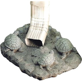 Sagefinds Decorative Turtle Splash Block | Gutter Downspout | Stone Resin Composite | 15 L x 12 H