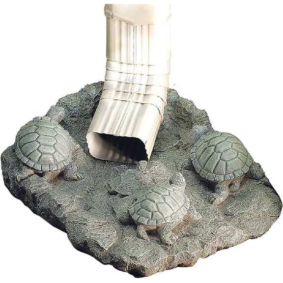 Sagefinds Decorative Turtle Splash Block | Gutter Downspout | Stone Resin Composite | 15 L x 12 H