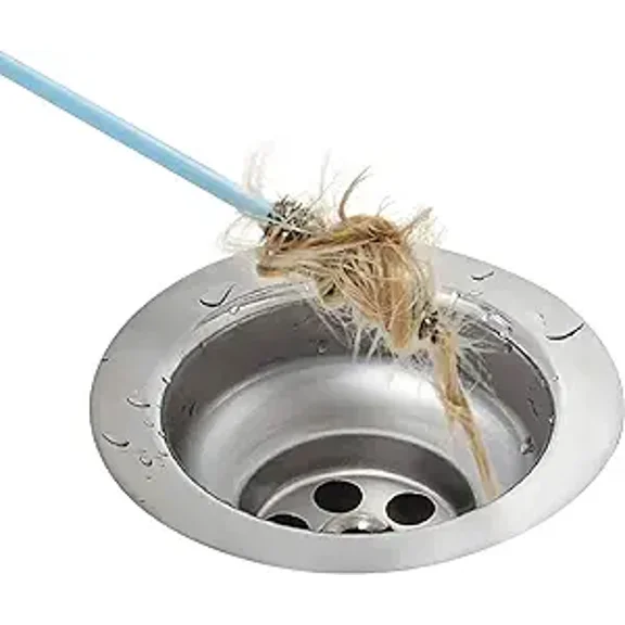 Sagefinds Flexible Drain Cleaning Sticks | Quickly Removes Clogs | Easily Pulls Out Hair and Filth | Long 19.5 Handle | Disposable | 12 Pack