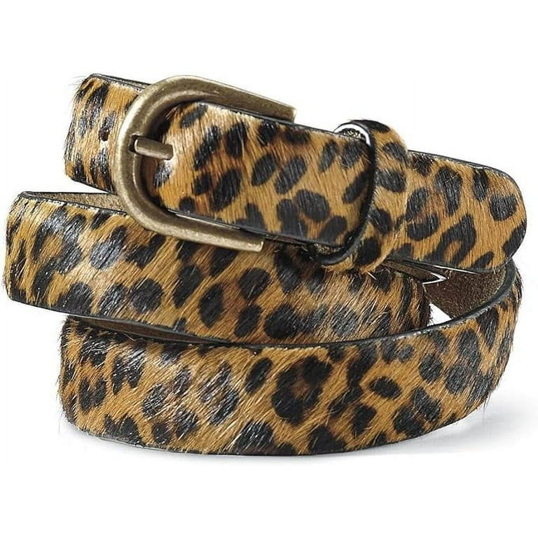 Leopard Print Leather Belt with Brass‎ Buckle Buy Womens Leopard Belt With Brass Buckle | Capo Pelle main image 2