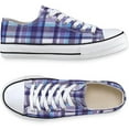 thumbnail image 1 of Sagefinds Purple Plaid Sneakers Lace-Up Style, Rubber Toe, and Nonskid Sole - Checkered Shoes - 7, 1 of 7