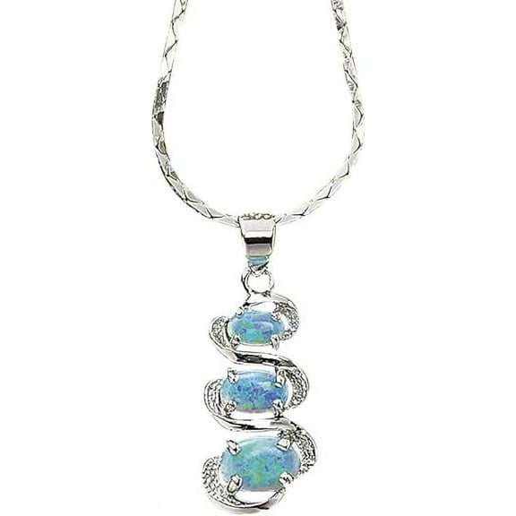 Sagefinds Sterling Silver Opal Pendant - Oval Shape Opal Pendant - Birthstone Necklace for Women