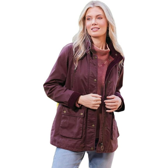 Sagefinds Women Portland Barn Jacket for Women - Hidden Zipper with Snap Closure, Interior Drawstring, Pockets - 1X