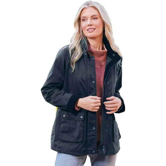 Sagefinds Women Portland Barn Jacket for Women - Hidden Zipper with Snap Closure, Interior Drawstring, Pockets - Small