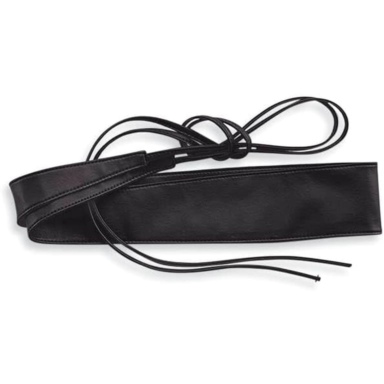 Soft Faux Leather Wrap-Tie Obi Belt, 120\