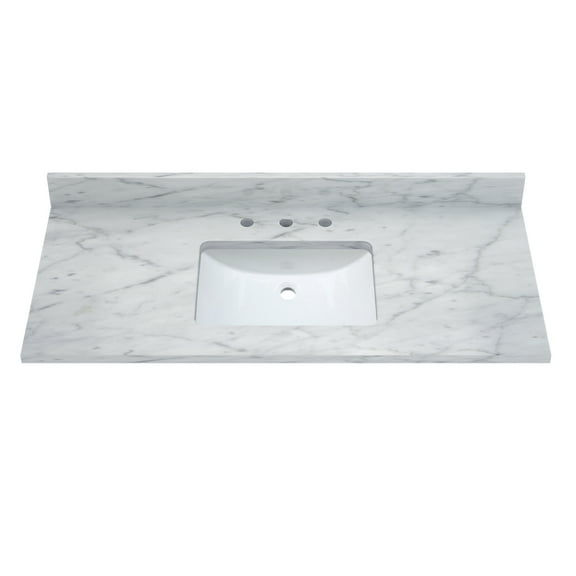 Sagehill Designs Rw4922 Rw Carrara White 49" Marble Vanity Top - White