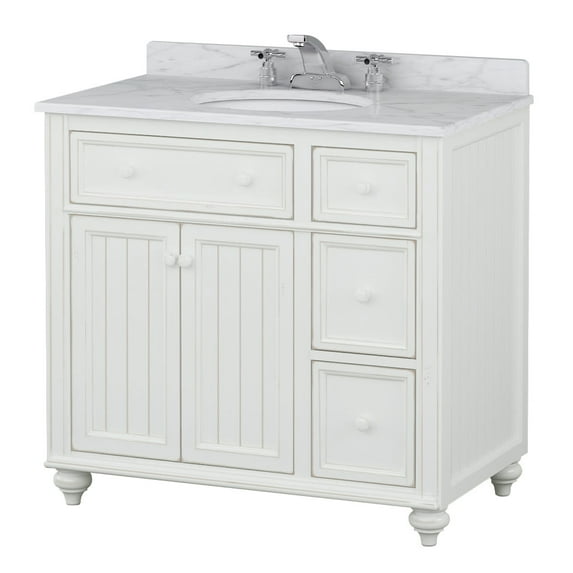 Sagehill Designs Cottage Retreat 36" Bathroom Vanity Base, Antique White Finish