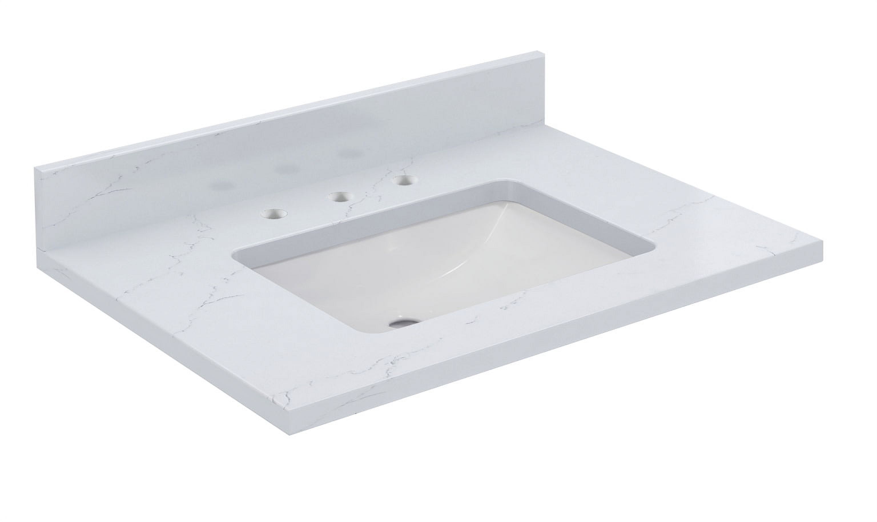Windfresh White Quartz Vanity Top with Integrated Ceramic Basin